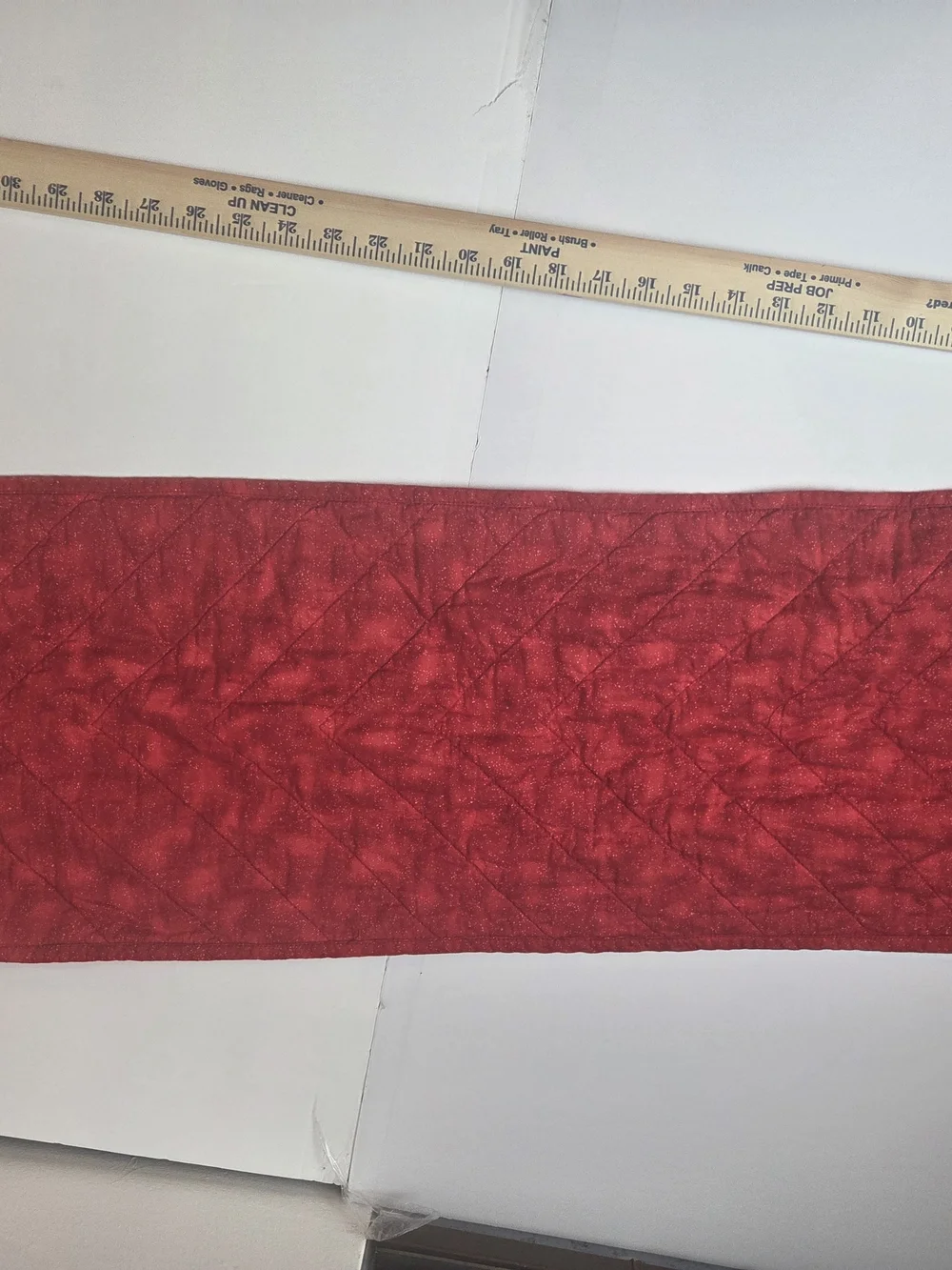 Red and Cream Quilted Table Runner